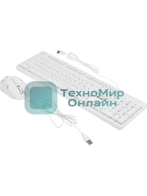 Комплект клавиатура+мышь Defender Motion C-977 проводной, USB, 1600 DPI, белый