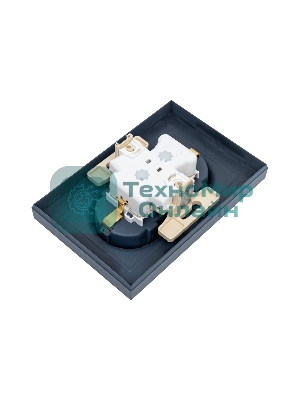 Розетка SE AtlasDesign двойная, с/з, со шторками, 16А, в сборе, грифель