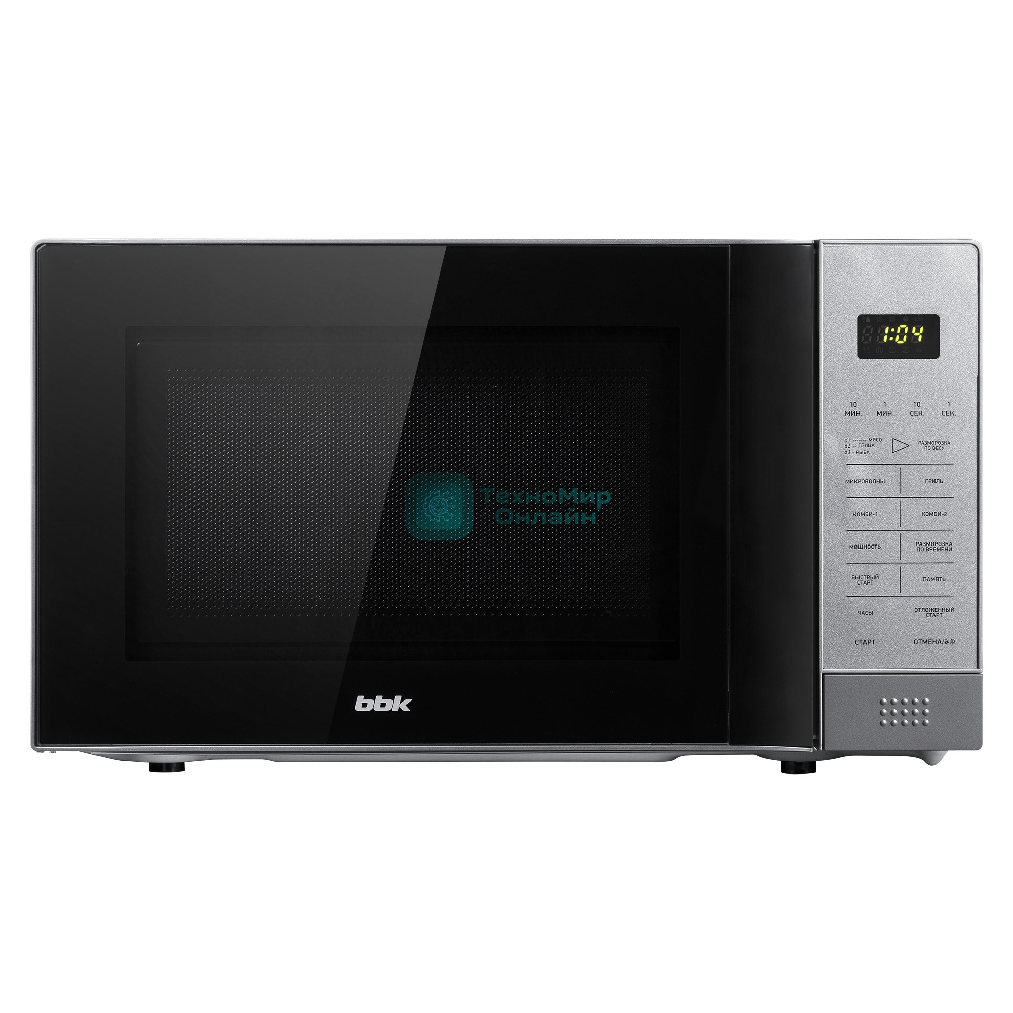 Микроволновая печь BBK 20MWG-736S/BS черный/серебристый, 20 л, 700 Вт, переключатели - сенсор