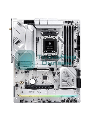 Материнская плата ASRock X870 STEEL LEGEND WIFI, AM5, AMD X870, 4xDDR5, 4xSATA, 3xM.2, 1xPCIe 5.0 x16, 1xPCIe 5.0 x4, 1xHDMI, 1x2.5Gb LAN, Wi-Fi 7, Bluetooth 5.4, 2xUSB-C 40Gbps, 2xUSB-A 10Gbps, 3xUSB-A 5Gbps, 4xUSB-A 2.0, 1xTOSLINK, 2x3.5 мм, 7.1, ATX