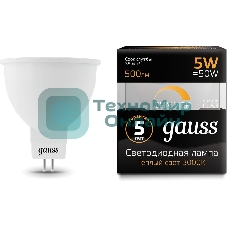 Лампа светодиодная Gauss LED MR16 GU5.3-dim 5W 2700K диммируемая