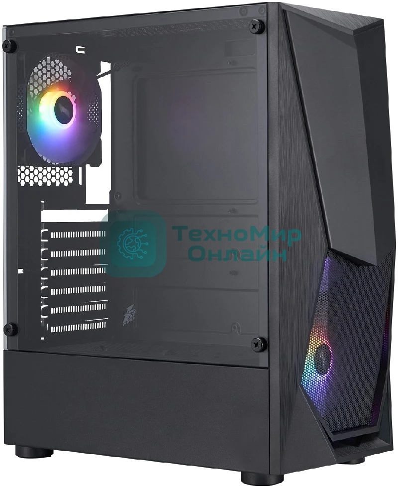 Компьютерный корпус 1STPLAYER DK DK-3 Black, ATX, 4x120мм FRGb fans