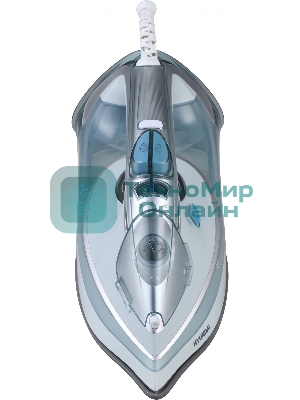 Утюг Hyundai H-SI01340 голубой/белый, 2800 Вт, 35 г/мин, 220 г/мин, 400 мл