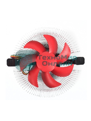 Кулер для процессора Crown CM-91PWM v2 серебристый/красный, 90 мм, алюминий, 2000 об/мин, 20 дБ, 4 pin, 125 Вт, 57 мм