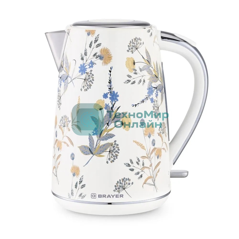 Чайник электрический BRAYER BR1083, 1.7л, стальной корпус
