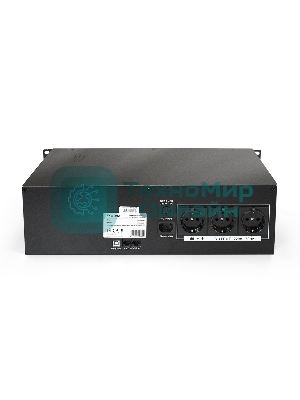 Источник бесперебойного питания ExeGate EP270874RUS Power RM Smart UNL-1500 LCD 1500VA, черный, 3U, 3 евророзетки, USB