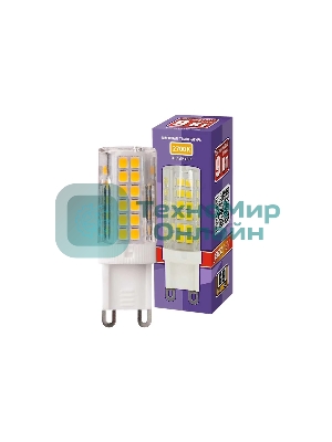 Лампа светодиодная JazzWay PLED 9Вт капсульная 2700К теплый белый G9 590лм 175-240В