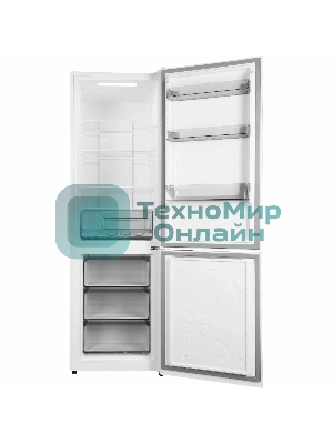 Холодильник Hyundai CC35083F белое стекло двухкамерный 240/95л морозилка снизу, No Frost