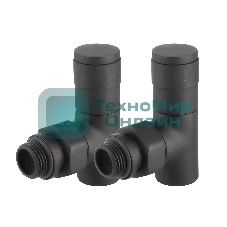 Набор дизайн-вентилей PIANO, угловой черный 1/2