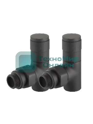 Набор дизайн-вентилей PIANO, угловой черный 1/2