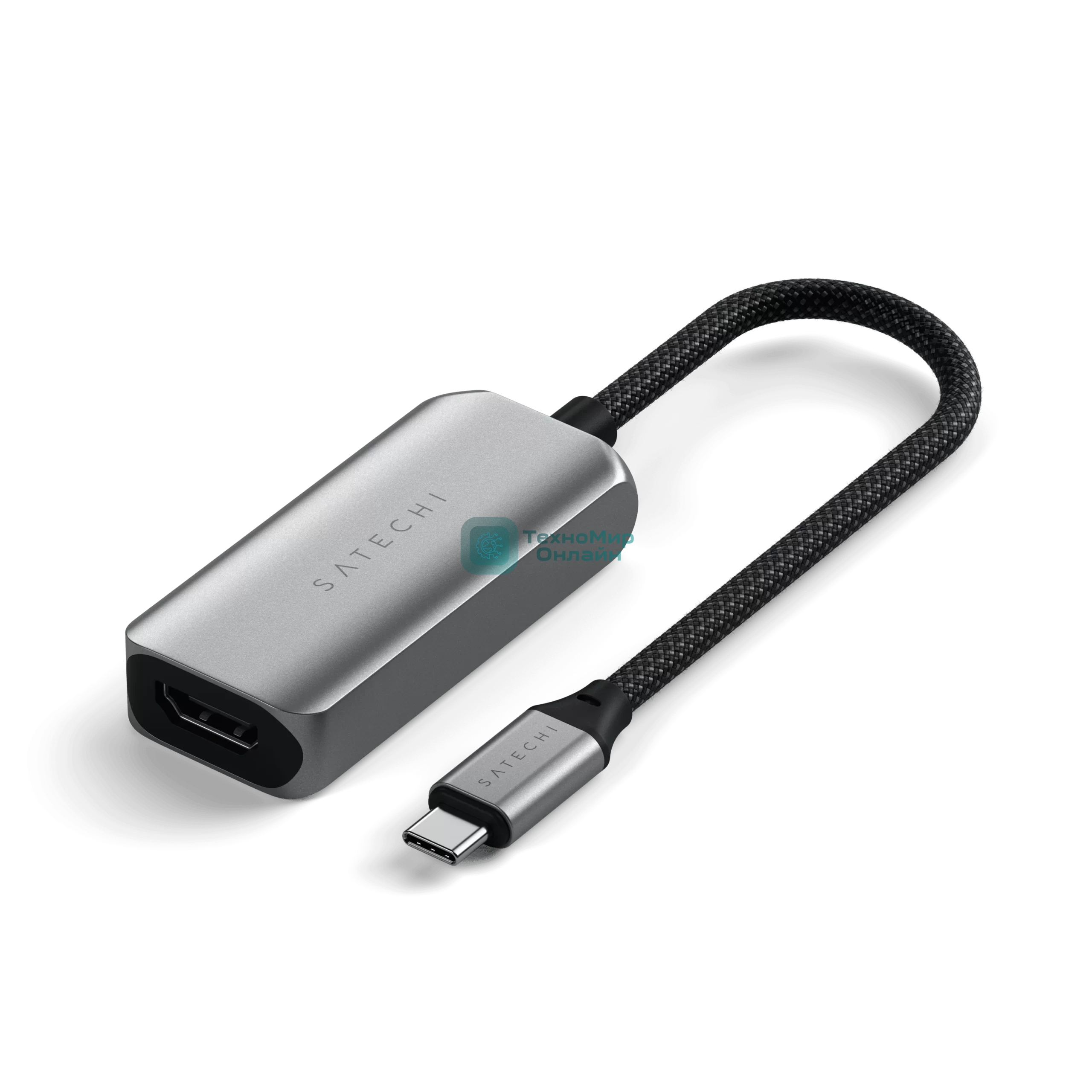 Переходник (адаптер) Satechi USB-C To HDMI 2.1 8K Adapter, Поддержка 8K/60Hz, Серый ST-AC8KHM
