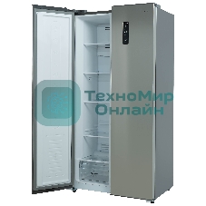 Холодильник Бирюса SBS 400 I нержавеющая сталь двухкамерный 232/168 л морозилка слева, No Frost, Side-by-side