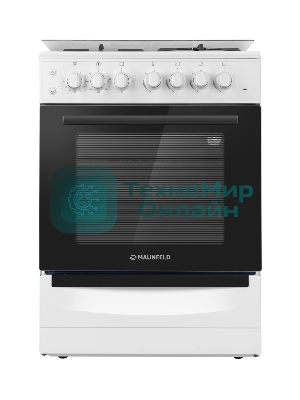 Плита комбинированная Maunfeld MGC60ECW04 белый, газовых конфорок 4 шт, духовка электрическая 65 л, 60 см x 88 см x 65 см