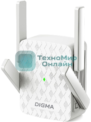 Повторитель беспроводного сигнала Digma D-WR400 AC1200 10/100BASE-TX/Wi-Fi белый