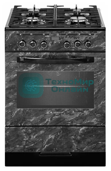 Плита комбинированная Gefest ПГЭ 5302-03 0053 черный, конфорок 4 шт, духовка 55 л, 50 см x 85 см x 58.5 см