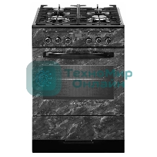 Плита комбинированная Gefest ПГЭ 5302-03 0053 черный, конфорок 4 шт, духовка 55 л, 50 см x 85 см x 58.5 см