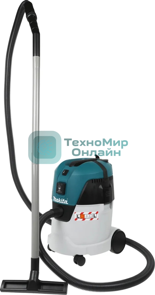 Строительный пылесос Makita VC2512L серый, 1000 Вт, уборка сухая/влажная, пылесборник мешок/контейнер, 25 л