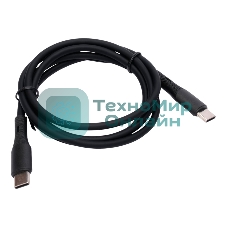 Кабель USB2.0 Cablexpert CC-USB2S-CMCM-1M-BK Type-C/Type-C, 3А, 65Вт, PD/QC3.0, силиконовый, 24 AWG, медь, 1м, черный, пакет