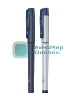 Ручка гелевая Deli EG159-BL ассорти, d=1.0мм, синие чернила, резиновая манжета