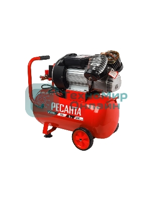 Компрессор поршневой Ресанта КП-50/400М масляный 400л/мин 50л 2500Вт красный/черный
