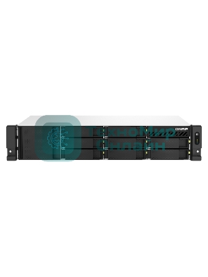 Сетевое хранилище SMB QNAP TS-873AeU-4G NAS 8x3.5/2.5 SATA/SSD trays, 2 x M2 PCIe, 2x 2.5 GbE, 2U rackmount, 1 PSU. AMD Ryzen V1500B 4-core/8-thread 2.2 GHz processor, 4 Gb DDR4 RAM (1*4 Gb) up to 64Gb (2*32 Gb). W/o rail kit RAIL-B02