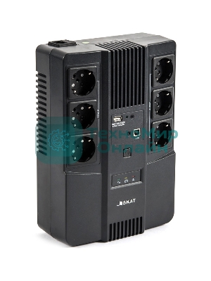 Источник бесперебойного питания Бастион SKAT-UPS 600 AI 220В 360Вт 1АКБ 7А·ч внутр. меандр. стаб-ция напр-я. 6 выходов (8998)