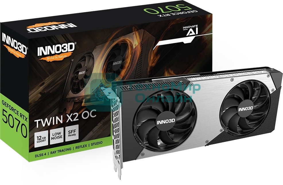 Видеокарта INNO3D RTX 5070 X2 OC/RTX 5070, HDMI, DPx3, 12G,D7