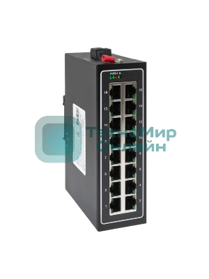 Коммутатор неуправляемый промышленный U-16T 16 портов 10/100Base-T(X) RJ45 монтаж на DIN-рейку TSX EKF TSX-U-16T