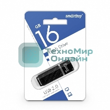 Флешка USB Smartbuy Quartz Black (SB16GbQZ-K), 16Gb, USB 2.0, R/W 25/15, черный