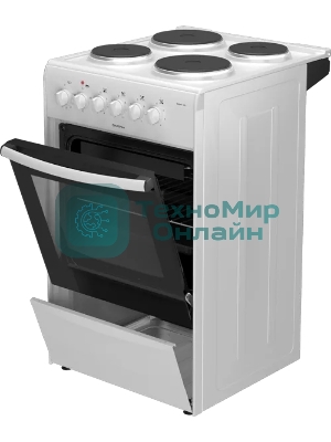 Плита электрическая Darina 1B EM 341 406 W белый/черный, конфорок 4 шт, духовка 50 л, 50 см x 85 см x 56 см