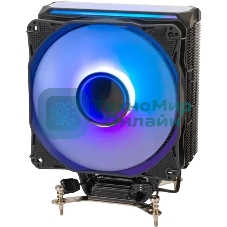 Кулер для процессора Eurocase 4PI120ARGB черный, 120 мм, алюминий/медь, 1800 об/мин, 36 дБ, 4 pin, 180 Вт, 157 мм