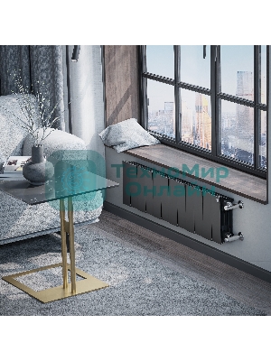 Радиатор биметаллический Royal Thermo PianoForte 200 черный - 12 секц.