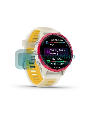 Умные часы Garmin Forerunner 570 слоновая кость, малиновый безель, ремешок манго 42мм