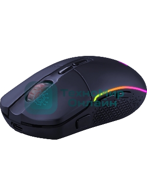 Мышь беспроводная Redragon 2.4G,проводная игровая 7+кн.колесо 10000dpi RGb черный Invader Pro