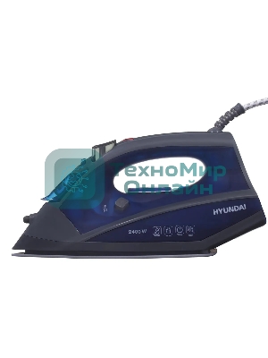Утюг Hyundai H-SI01789 серый/темно-синий, 2400 Вт, 20 г/мин, 160 г/мин, 300 мл