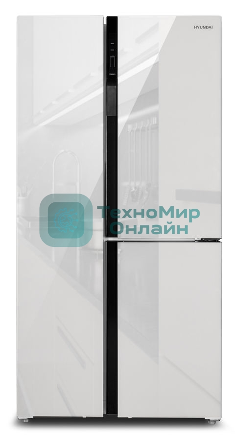 Холодильник Hyundai CS6073FV белое трехкамерный Side by Side 329/223л морозилка сбоку No Frost, Side by Side