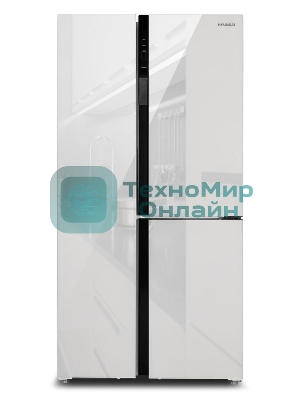 Холодильник Hyundai CS6073FV белое трехкамерный Side by Side 329/223л морозилка сбоку No Frost, Side by Side