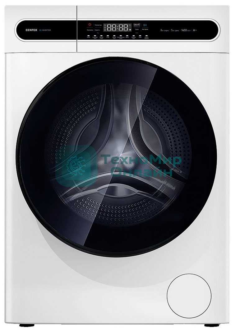 Стирально-сушильная машина Centek CT-1951 белый, загрузка фронтальная 8 кг, 1400 об/мин., класс: А+++