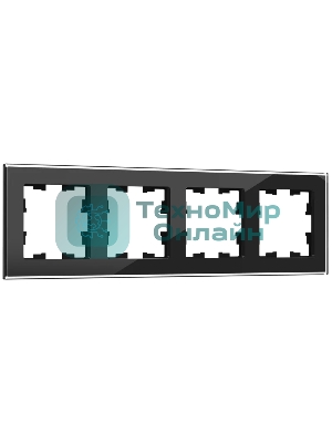 Рамка 4-местная IEK BRITE РУ-4-2-БрЧ (BR-M42-G-K02) стекло черный