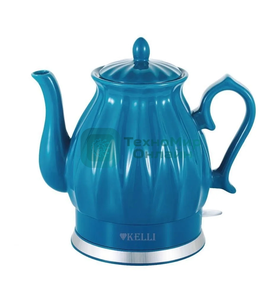 Чайник электрический керамический KELLI KL-1341 бирюзовый