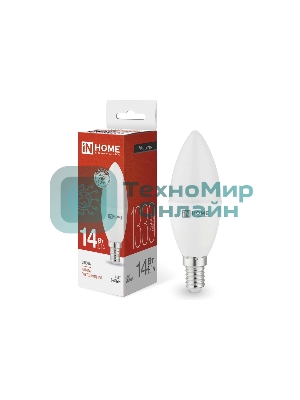 Лампа светодиодная LED-СВЕЧА-VC 14Вт E14 4000К 1330лм IN HOME 4690612047768