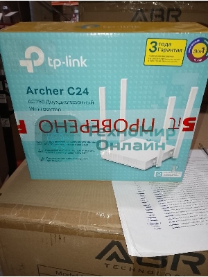 (Поврежденная упаковка) Маршрутизатор TP-Link Archer C24, AC750, 1x100Mbs WAN, 4x100Mbs LAN (Archer C24_ВУ)