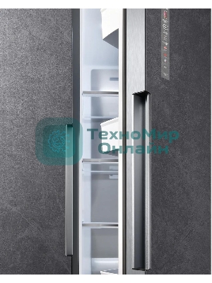 Холодильник LEX LSB458StGIDBI серый трехкамерный 234/202л морозилка снизу, No Frost, Side by Side