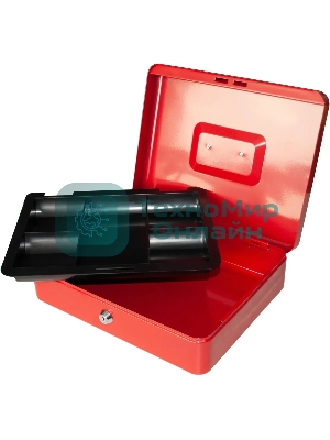 Ящик для денег Silwerhof 90x300x240 красный сталь