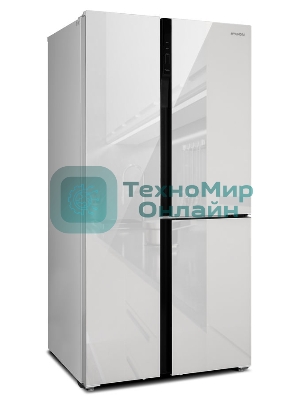 Холодильник Hyundai CS6073FV белое трехкамерный Side by Side 329/223л морозилка сбоку No Frost, Side by Side