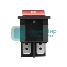 Выключатель клавишный Rexant 250V 25А (4с) ON-OFF красный с подсветкой