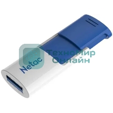 Флешка USB Netac U182 Blue (NT03U182N-128G-32BL), 128Gb, USB 3.0, R/W 70/30, белый/синий
