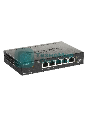 Коммутатор D-Link DGS-1100-05PDV2/A1A, 4×1 Гбит/с + 1×1 Гбит/с PD, настраиваемый