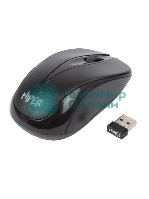 Мышь беспроводная HIPER HOMW-061 черный, 1000 dpi, радиоканал, USB, кнопки - 3