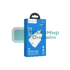 Блок питания (сетевой адаптер) HOCO C94A Metro 1xUSB-C с кабелем Type-C-Type-C, 3.0A, 20W, белый